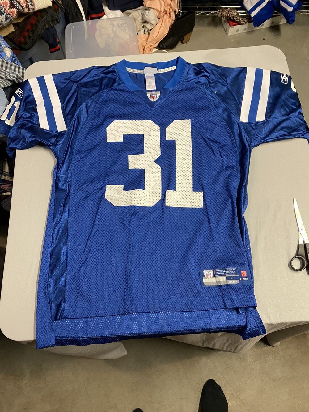 Reebok NFL Mens Indianapolis Colts Donald Brown Jersey #31 Blue Size Large